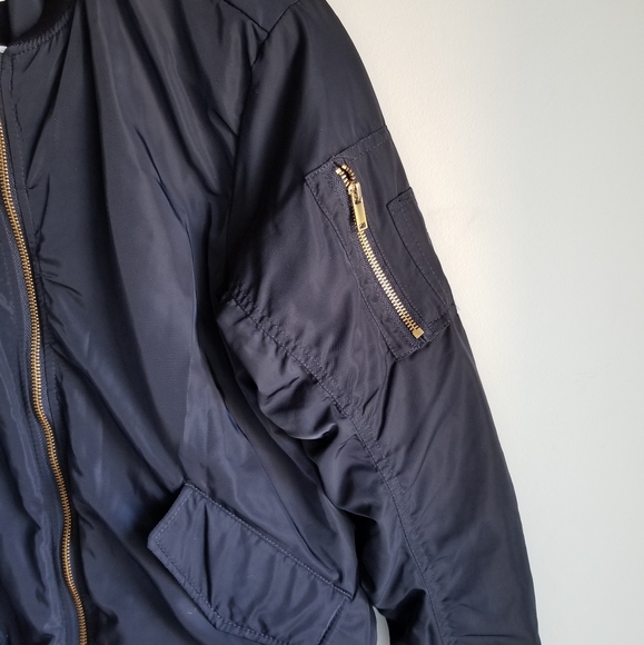 🧥H&M NAVY BLUE BOMBER JACKET - Picture 2 of 8